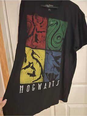 Unisex Harry Potter Hogwarts House Squares Charcoal Heather T-shirt Size 2XL